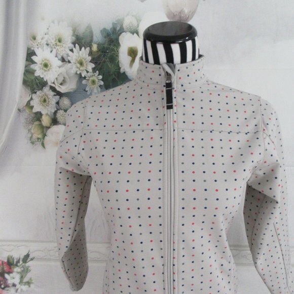 DONNA NICOLE Polka Dot Full Zip Off White Jacket - Picture 3 of 9